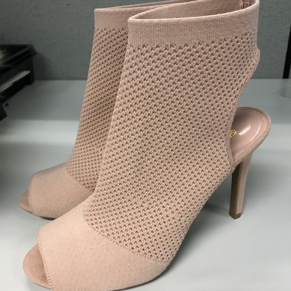 Brash Shoes - Blush Sock Heel Booties